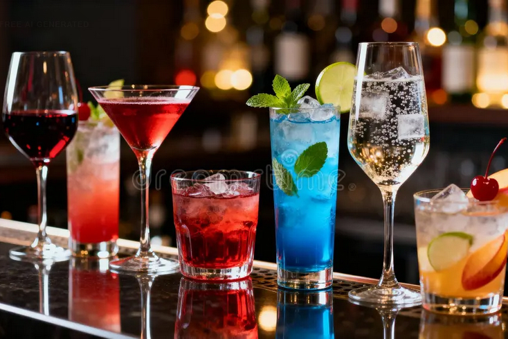 Signature cocktails at the bar